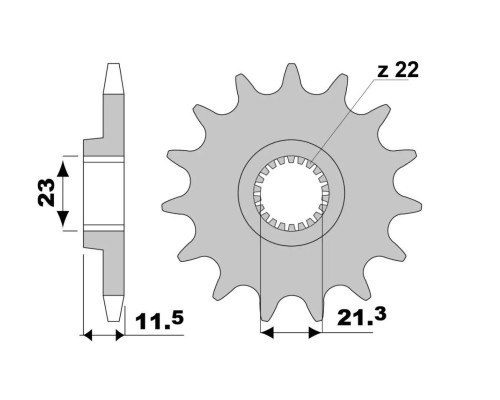 JT 2051 Передня зірочка для мотоцикла Yamaha TT 250 1993-2004 Ланцюг 520 14T Сріблястий