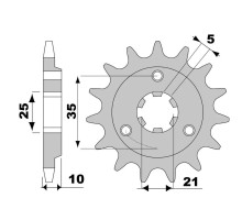 Cht 41214JT Передня Зірочка Ланцюг 520 Для Suzuki DR 750S '88-'89 DR 800S Big '88-'00
