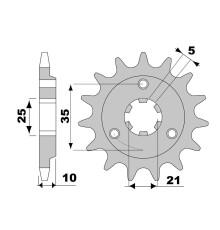 Cht 41214JT Передня Зірочка Ланцюг 520 Для Suzuki DR 750S '88-'89 DR 800S Big '88-'00