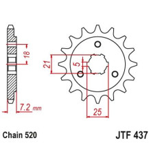 Grosskopf JTF437.16 зірочка передня 16T для Suzuki DR600/650 1985-1995 сталь сріблястий