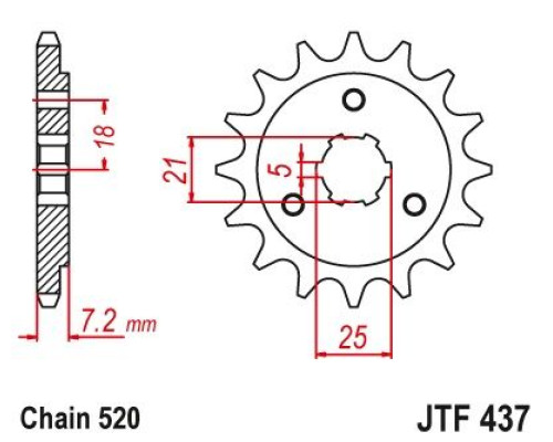 Grosskopf JTF437.16 зірочка передня 16T для Suzuki DR600/650 1985-1995 сталь сріблястий