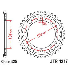 Jt задня зірічка 4405 40 honda cbr 1000rr 17-23 (sc77), cbr 1000sp 17-19 (jtr1317.40)* (ланцюг 525) - замовлення 6 шт.