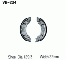 Гальмівні колодки vesrah yamaha yz 125 '84, yz 250 '82-84, yz 465 '80-82, yz 490 '82-84, it 250 '84, it 465 '81-82, it 490 '82-85, tt 600 '83-84 задні (зроблено в японії)